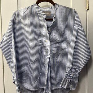Everlane Oversized Poplin Half Button Up Shirt 2